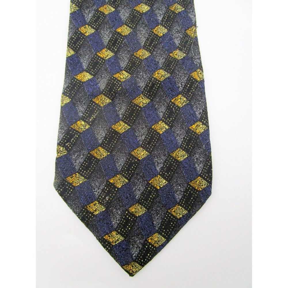Feratelli Made in Italy 100% Silk Men's Neck Tie Blue Black Gold